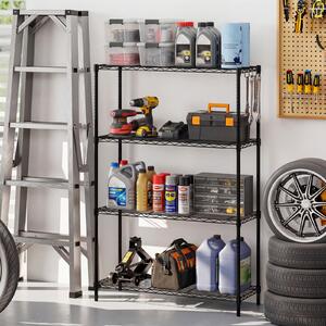 Costway Scaffale metallo 4 ripiani regolabile resistente rete v, Scaffale organizzatore casa cucina garage 454 kg
