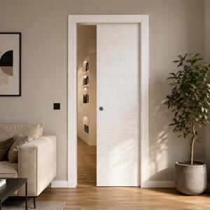 Porta da interno scorrevole reversibile olmo bianco effetto venato H210 cm - 60xH210 cm