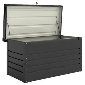 Outsunny Cassone da giardino in metallo 450L cassapanca per cuscini con coperchio doppia parete 120 x 61 x 62 cm impermeabile richiudibile grigio | Aosom Italy