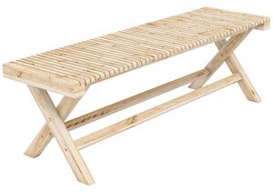 Outsunny Panca da Giardino in Legno Massello, Panca con Seduta a Doghe Effetto Legno, 140 x 40 x 43 cm, Legno Naturale | Aosom Italy