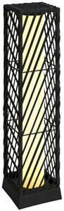 Outsunny Lanterna da Giardino in Rattan Lampione Solare Esterno con LED Accensione e Spegnimento Automatico Impermeabile IP44 Nero | Aosom Italy