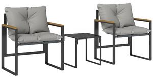 Outsunny Set bistro per 2 persone, set bistro da giardino 3 pezzi con telaio in metallo e imbottiture spesse | Aosom Italy