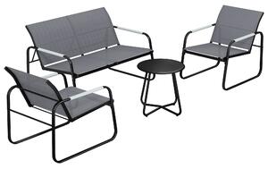 Outsunny Set Mobili da Giardino Salotto per 4 Persone Traspirante con Divano 2 Posti 2 Poltrone Intreccio a Corda Tavolino Rotondo Piedini | Aosom Italy