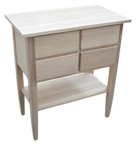 Porta tv 4 cassetti 1 ripiano legno grezzo 68x39x80 (972)