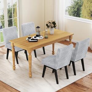 Costway Set sedie pranzo 2 tessuto seduta imbottita gomma legno, Set sedie cucina schienale capitonné canali senza braccioli