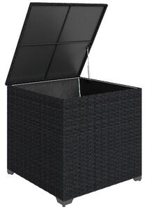 Outsunny Baule da esterno in rattan 253 L con pistone a gas, fodera con cerniera e struttura in acciaio, Nero | Aosom Italy