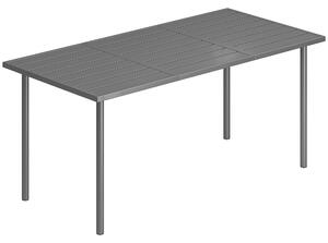 Outsunny Tavolo da giardino 165 x 80 cm per 6 persone, tavolo da pranzo con piano a doghe in metallo e telaio in acciaio, rettangolare | Aosom Italy