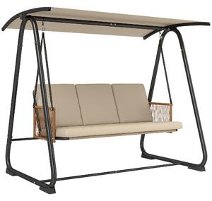 Outsunny Dondolo Hollywood, dondolo da giardino 3 posti con tenda solare regolabile cuscino rimovibile traspirante | Aosom Italy