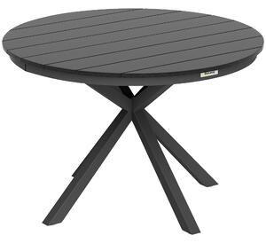 Outsunny Tavolo da pranzo da giardino rotondo Ø 118 cm struttura in alluminio per balcone, portico, patio, nero | Aosom Italy