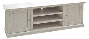 Porta tv 2 ante legno shabby bianco anticato 160x46x56