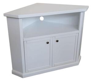 Mobile porta tv angolo 2 ante legno shabby bianco 72x63x80
