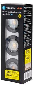 Aigostar - SET 3x faretti da incasso LED 1x GU10/4,5W/230V 3000K nero