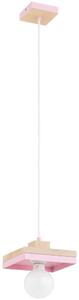 Lampada a sospensione con cavo MIKO 1xE27/15W/230V rosa/beige