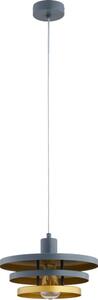 Lampada a sospensione con cavo ALANA 1xE27/15W/230V grigio/oro