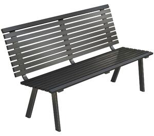 Outsunny Panca da giardino 3 posti resistente alle intemperie in metallo, panca da esterno con seduta ampia e design a lamelle, fino a 240 kg 154 x 68 x 88 cm | Aosom Italy