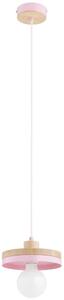 Lampadario sospeso su cavo LARSO 1xE27/15W/230V rosa/beige