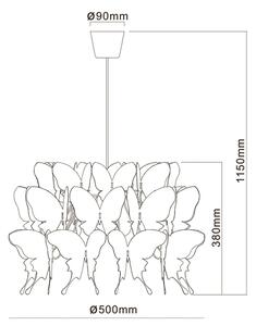 Lampadario per cameretta FARFALLA 1xE27/60W/230V bianco