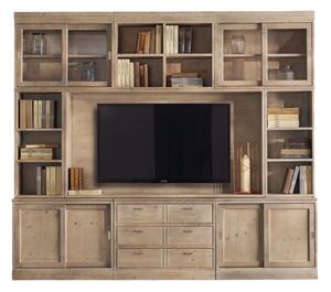 Parete attrezzata porta tv contemporanea legno abete 285x46x255