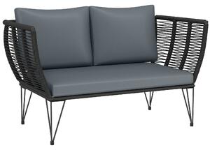Outsunny Divano da giardino con cuscini 2 posti Divano outdoor Divano per balcone Divano in rattan Polyrattan Mobili da giardino 123 x 67 x 72 cm Grigio chiaro | Aosom Italy