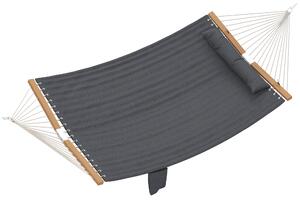 Outsunny Amaca Outdoor 200x140cm, amaca a doppio strato con poggiatesta tasca porta riviste stecche fino a 200kg | Aosom Italy