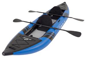 Costway Set kayak gonfiabile per 2 persone con sedili imbottiti e poggiapiedi regolabili, Kayak portatile da pesca e touring 381 cm Blu