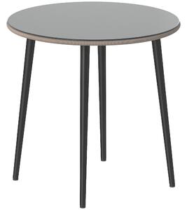 Outsunny Tavolo da giardino in acciaio Tavolo da buffet con telaio in acciaio, bordo in PE-Rattan, piedini regolabili, 4 persone 80 x 80 x 74 cm Grigio | Aosom Italy