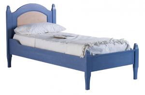 Letto singolo arte povera blu e miele legno 103x210x106 (2231)