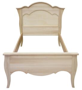 Letto singolo arte povera legno grezzo 122x211x113
