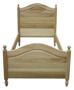 Letto singolo arte povera legno grezzo 99x212x112