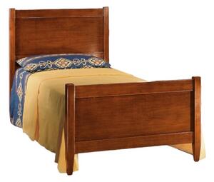 Letto singolo legno arte povera tinta noce l 98 h 108 p 210