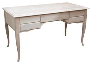 Scrivania classica 5 cassetti in legno massello grezzo 135x65x81 (3100)