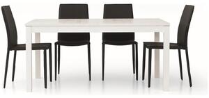 Tavolo moderno bianco frassinato allungabile 160x90x76h (553)