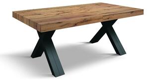 Tavolo nobilitato allungabile effetto rovere nodato gambe antracite 180x90x76 (2005)