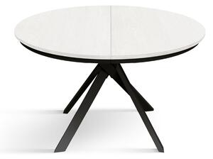 Tavolo rotondo moderno allungabile piano bianco frassino gambe nere 120x120x75,3 (1986)