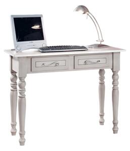 Scrivania arte povera 2 cassetti shabby grigio tortora 105x55x80 (1466)