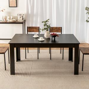 Costway Tavolo da pranzo rettangolare e set sedie pieghevoli da interno 6 pezzi, Tavolo moderno sala da pranzo e sedie in metallo con piedini antiscivolo