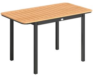 Outsunny Tavolo da Giardino per 6 Persone, 127 x 70 cm, Tavolo da Esterno con Piano a Doghe in Legno-Plastica, Struttura in Metallo | Aosom Italy