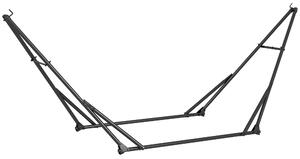 Outsunny Supporto per Amaca Pieghevole 2 in 1 Supporto per Sedia Sospesa con Struttura in Metallo e Borsa da Trasporto Nero | Aosom Italy