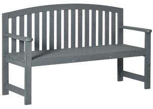 Outsunny Panca da giardino 2 posti in legno, panca resistente alle intemperie, con schienale, portata 240 kg, 143 x 51 x 85 cm, Grigio | Aosom Italy