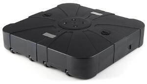 Costway Base per ombrellone da esterno con braccio a cantiere da 170 kg, Base quadrata con ruote riempibile per giardino Nero