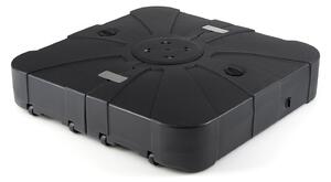 Costway Base per ombrellone da esterno con braccio a cantiere da 130 kg, Base quadrata con ruote riempibile per giardino Nero