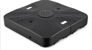 Costway Base per ombrellone da esterno con ruote 210 kg supporto pesante, Base quadrata riempibile con acqua e sabbia per giardino Nero