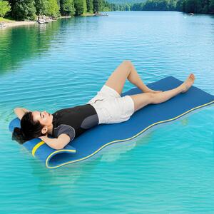 Costway Tappeto galleggiante per attività acquatiche 210 x 66 cm, Tappetino in schiuma per svago e relax Blu