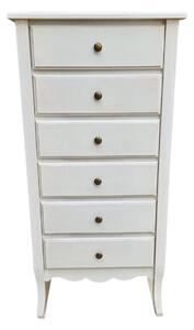 Cassettiera 6 cassetti in legno shabby vari colori 54x35x107 (1248)