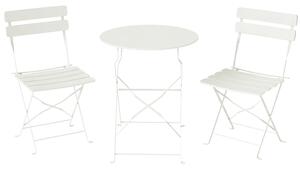 Outsunny Set bistrot da giardino 3 pezzi pieghevole - tavolo bistrot con 2 sedie a doghe, gambe a X doppie, bianco crema | Aosom Italy