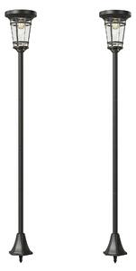 Outsunny Lanterna Solare Set da 2 Lampada da Terra 180 cm Regolabile in Altezza con 2 Modalità di Luminosità Sensore di Luce Interruttore, IP44 | Aosom Italy