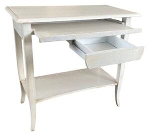 Scrivania 1 cassetto legno shabby bianco anticato 85x49x79