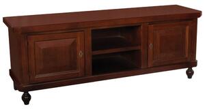 Porta tv in legno arte povera 2 ante noce scuro 150x43x56