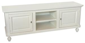 Porta tv in legno arte povera 2 ante shabby bianco 150x43x56