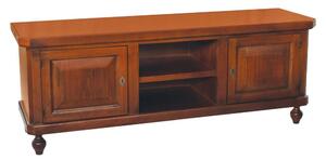 Porta tv in legno arte povera 2 ante noce bassano 150x43x56